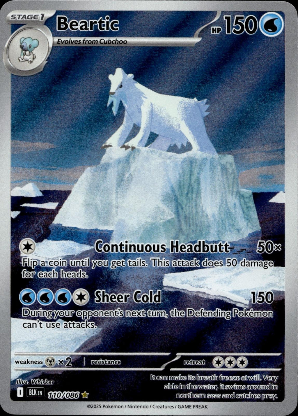 Beartic 110/086 NM/M Illustration Rare Black Bolt Pokemon Holo