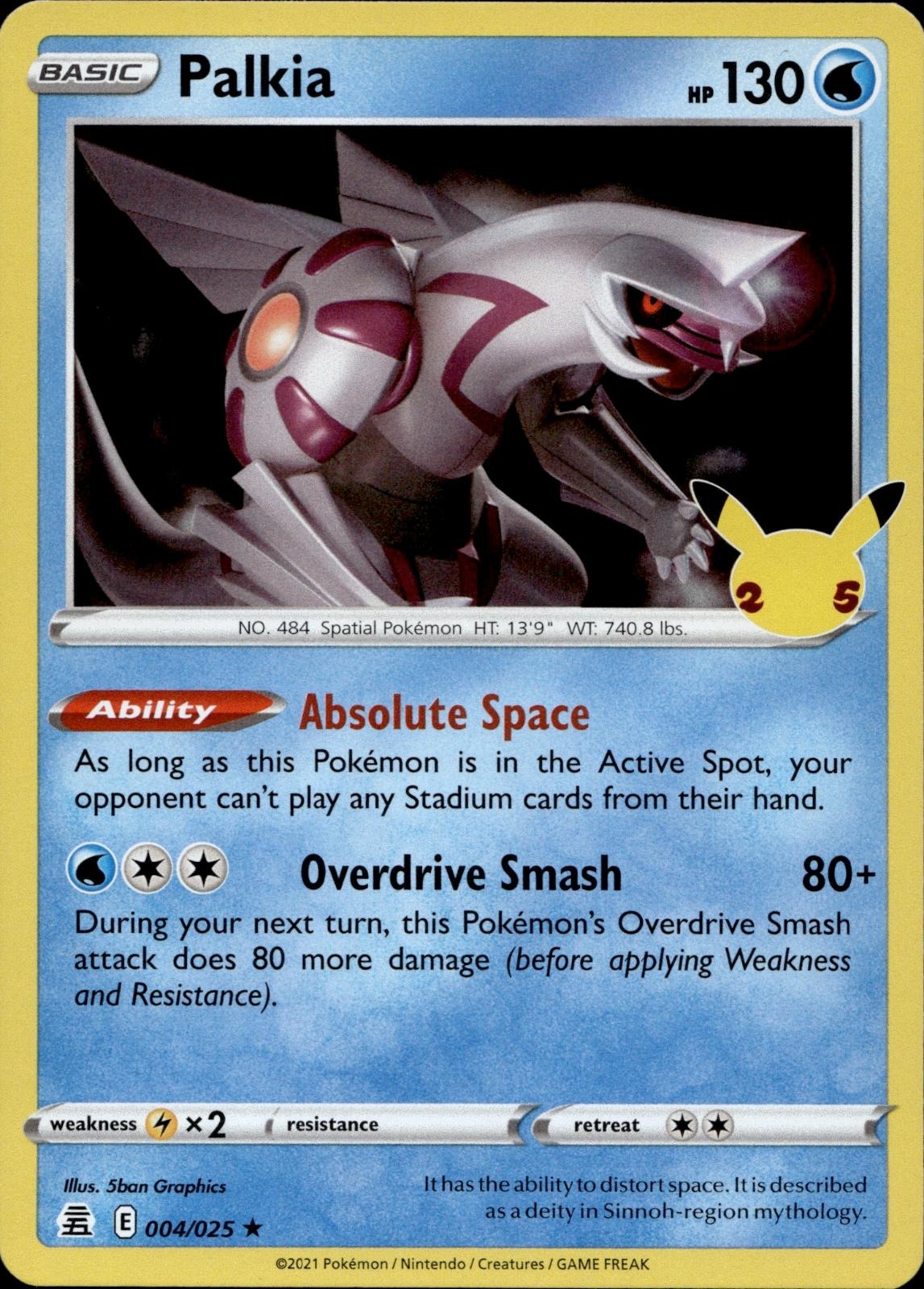 Palkia 004/025 NM/M Rare Celebrations Pokemon Holo