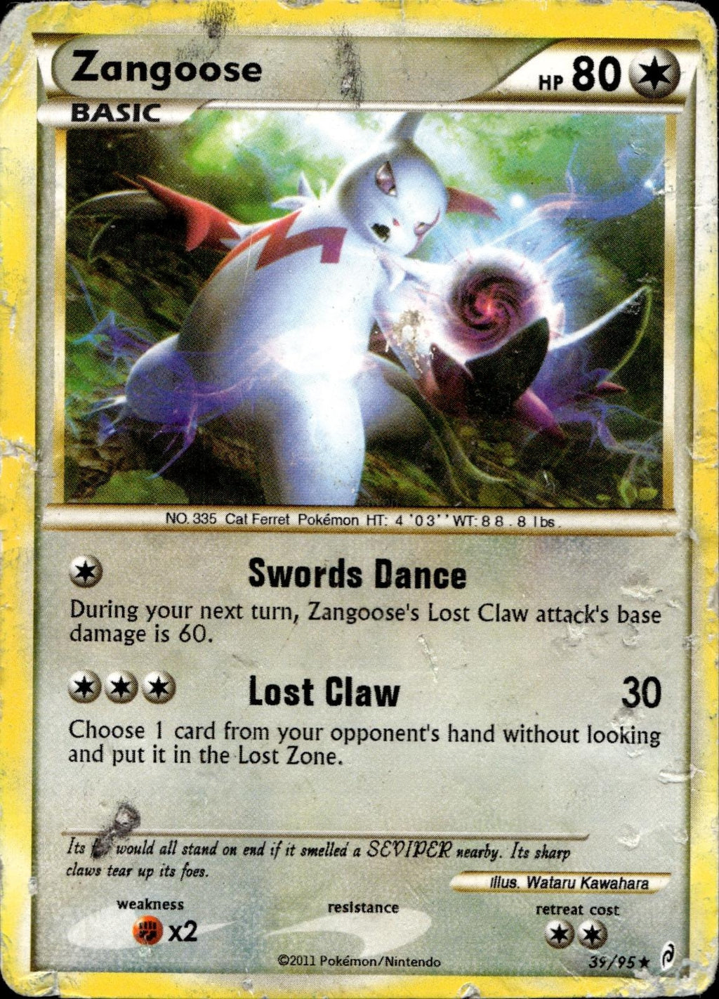 Zangoose 39/95 HP Rare Call of Legends Pokemon