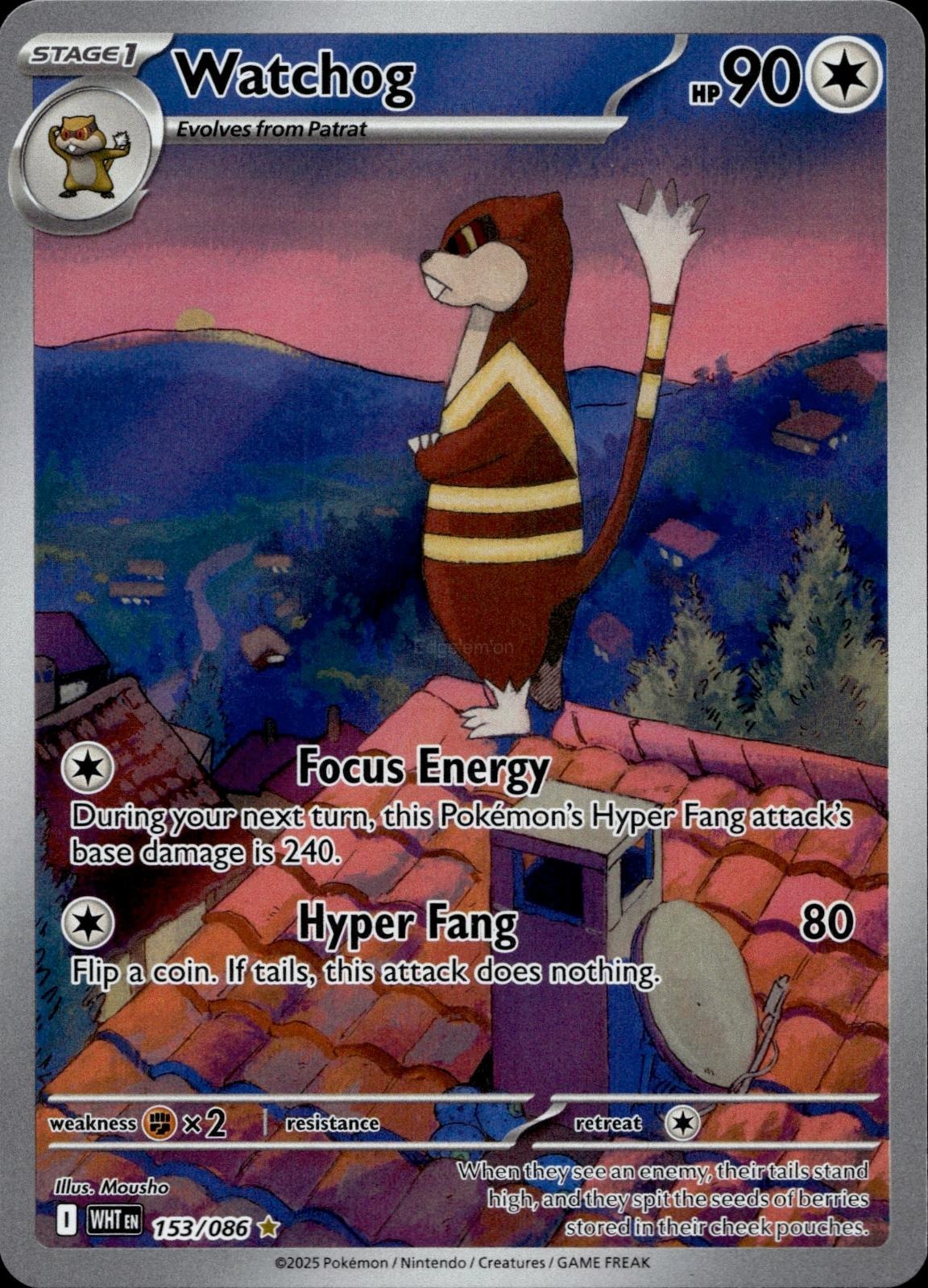 Watchog 153/086 NM/M Illustration Rare White Flare Pokemon Holo