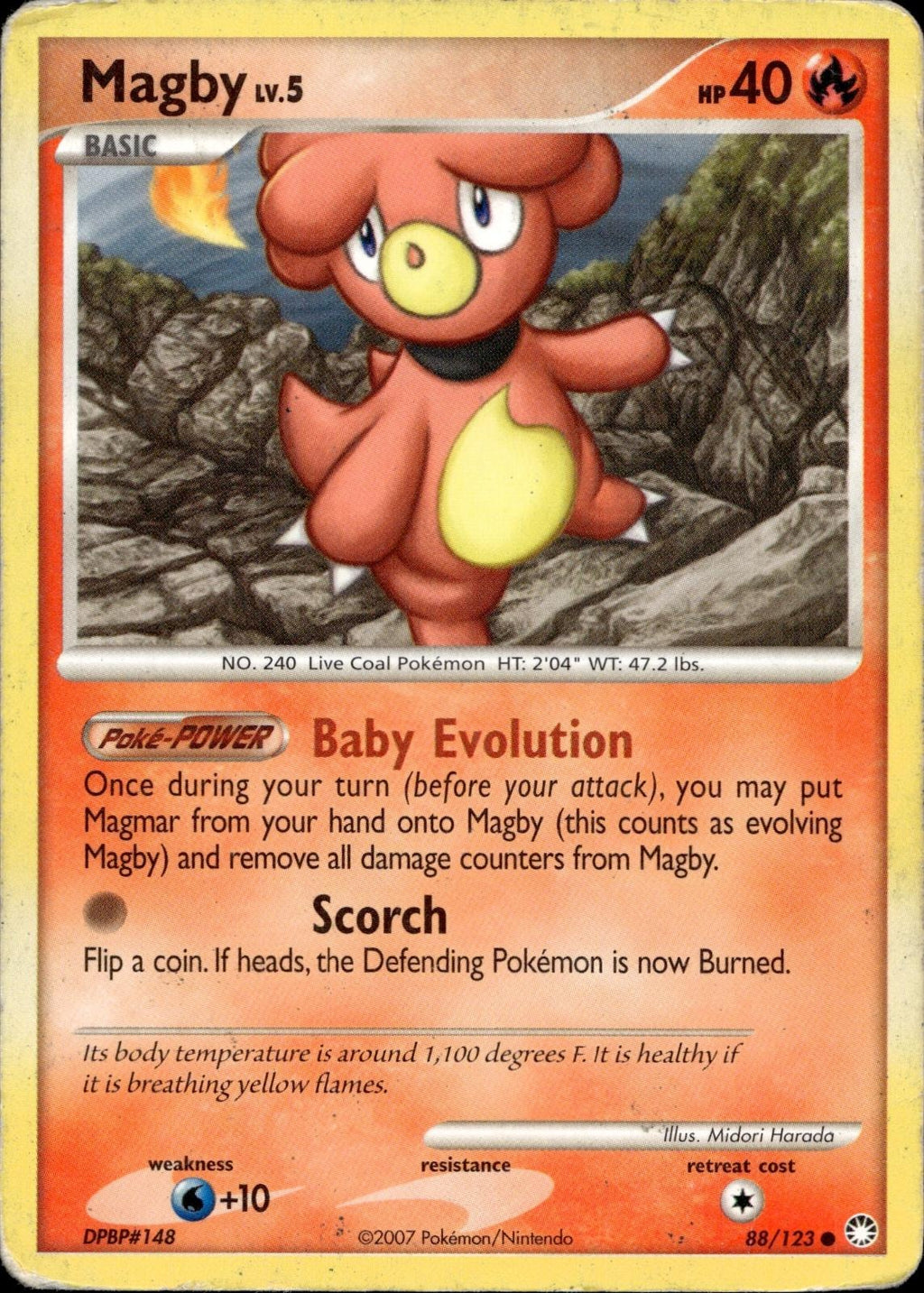 Magby 88/123 HP Common Mysterious Treasures Pokemon