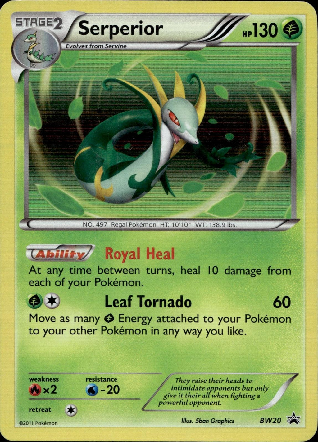 Serperior BW20 LP Promo Black And White Promo Pokemon Holo