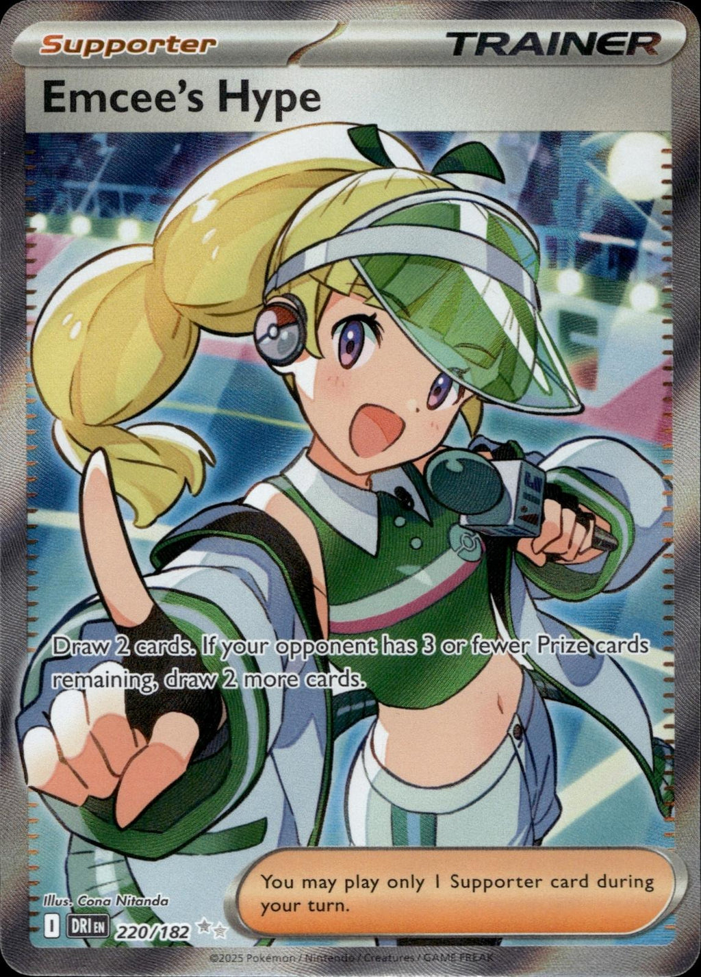 Emcee's Hype 220/182 NM/M Ultra Rare Destined Rivals Pokemon Holo