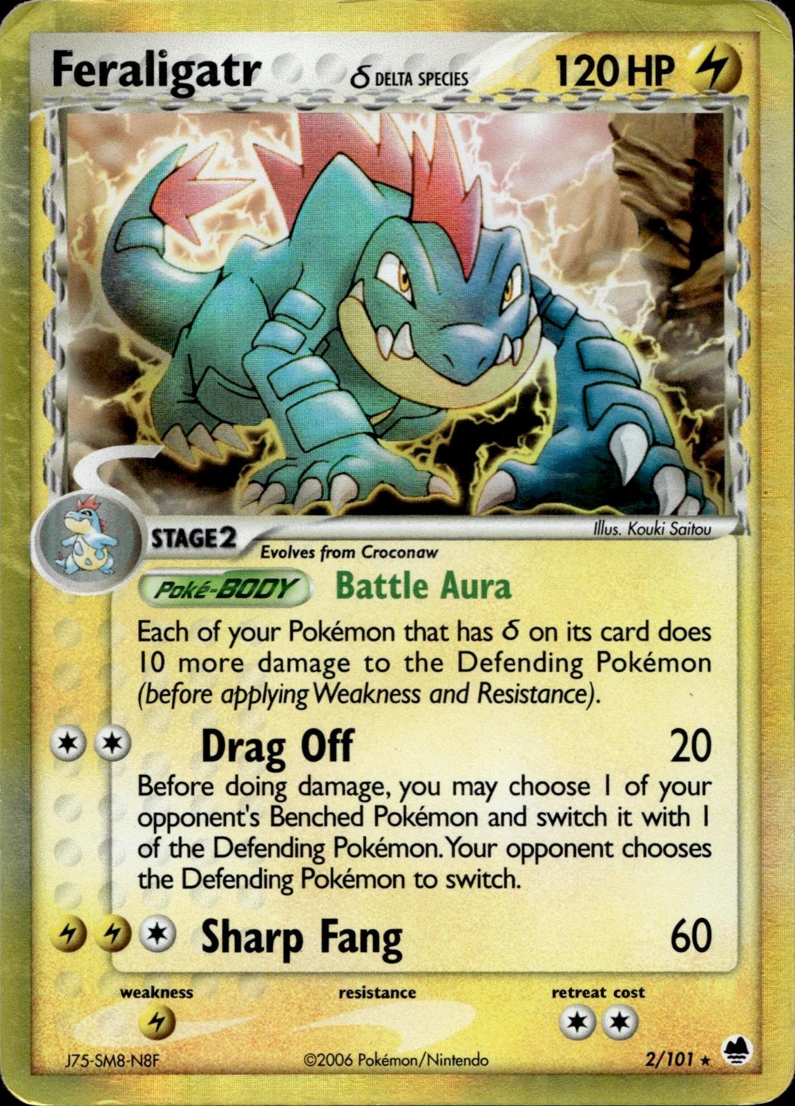 Feraligatr 2/101 HP Rare Dragon Frontiers Pokemon Holo