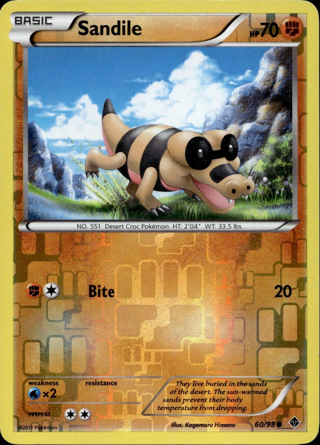 Sandile 60/98 HP Common Emerging Powers Pokemon Reverse Holo