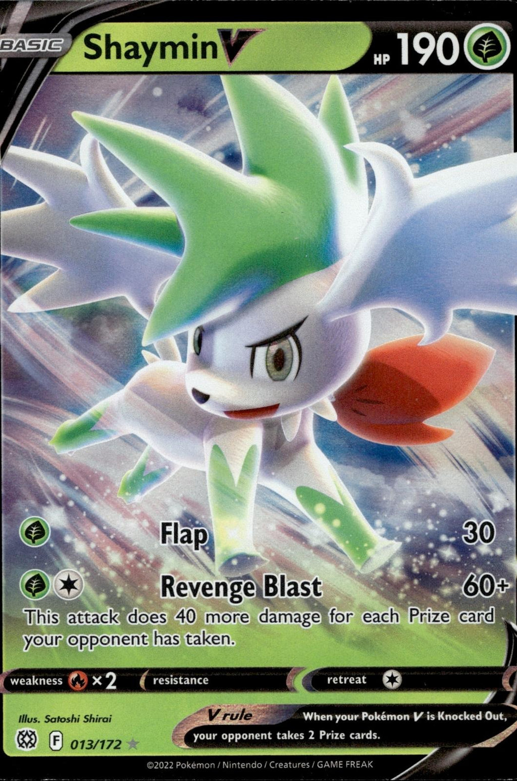 Shaymin V 013/172 NM/M V Rare Brilliant Stars Pokemon Holo