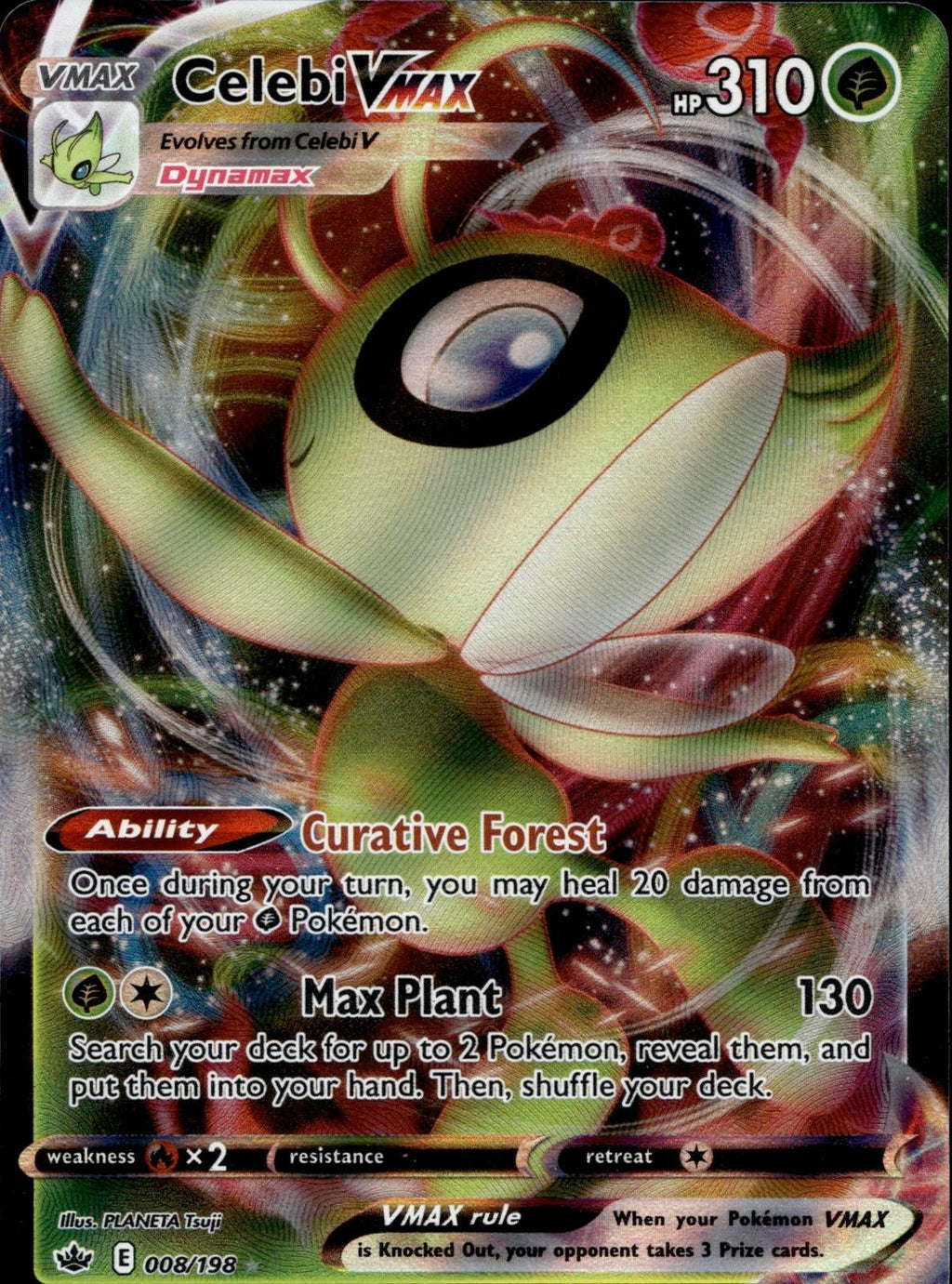 Celebi VMAX 008/198 NM/M VMAX Rare Chilling Reign Pokemon Holo