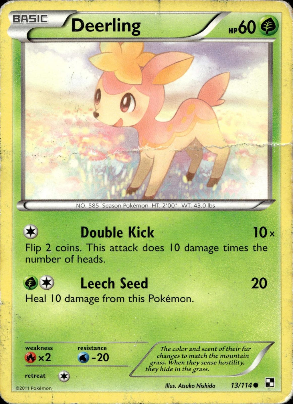 Deerling 13/114 HP Common Black & White Pokemon