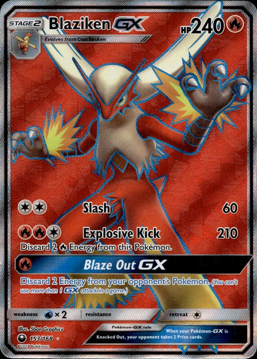 Blaziken GX 153/168 NM/M Ultra Rare Celestial Storm Pokemon Holo