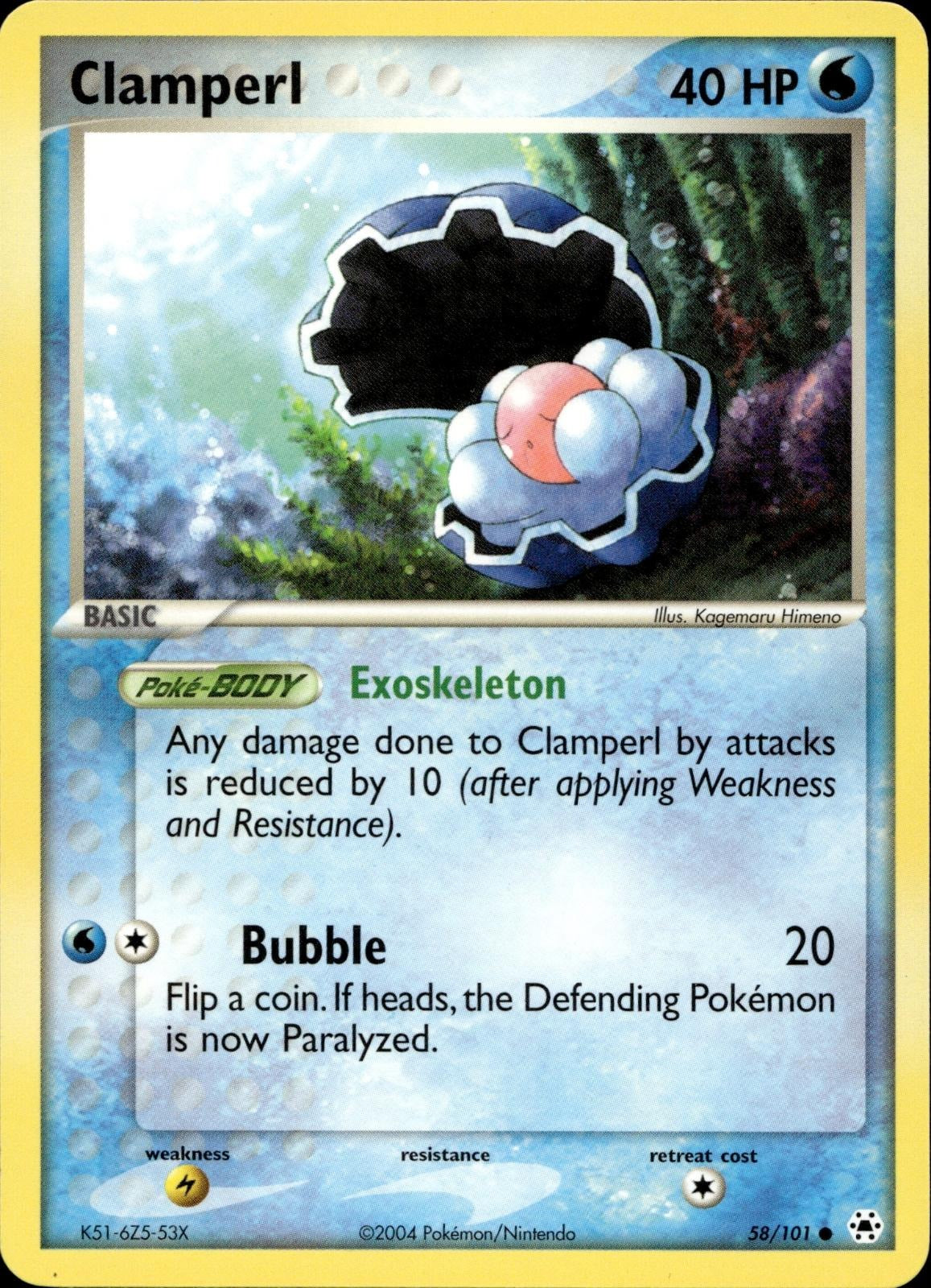 Clamperl 58/101 LP Common Hidden Legends Pokemon