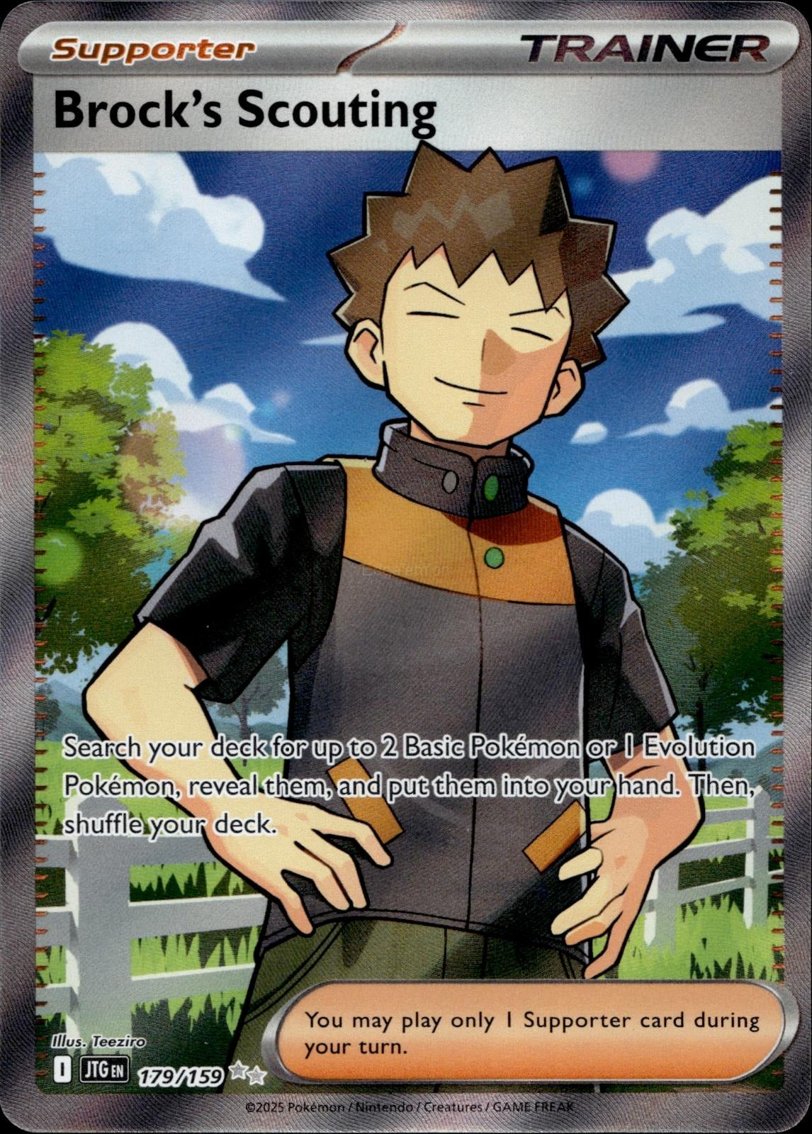 Brock's Scouting 179/159 NM/M Ultra Rare Journey Together Pokemon Holo