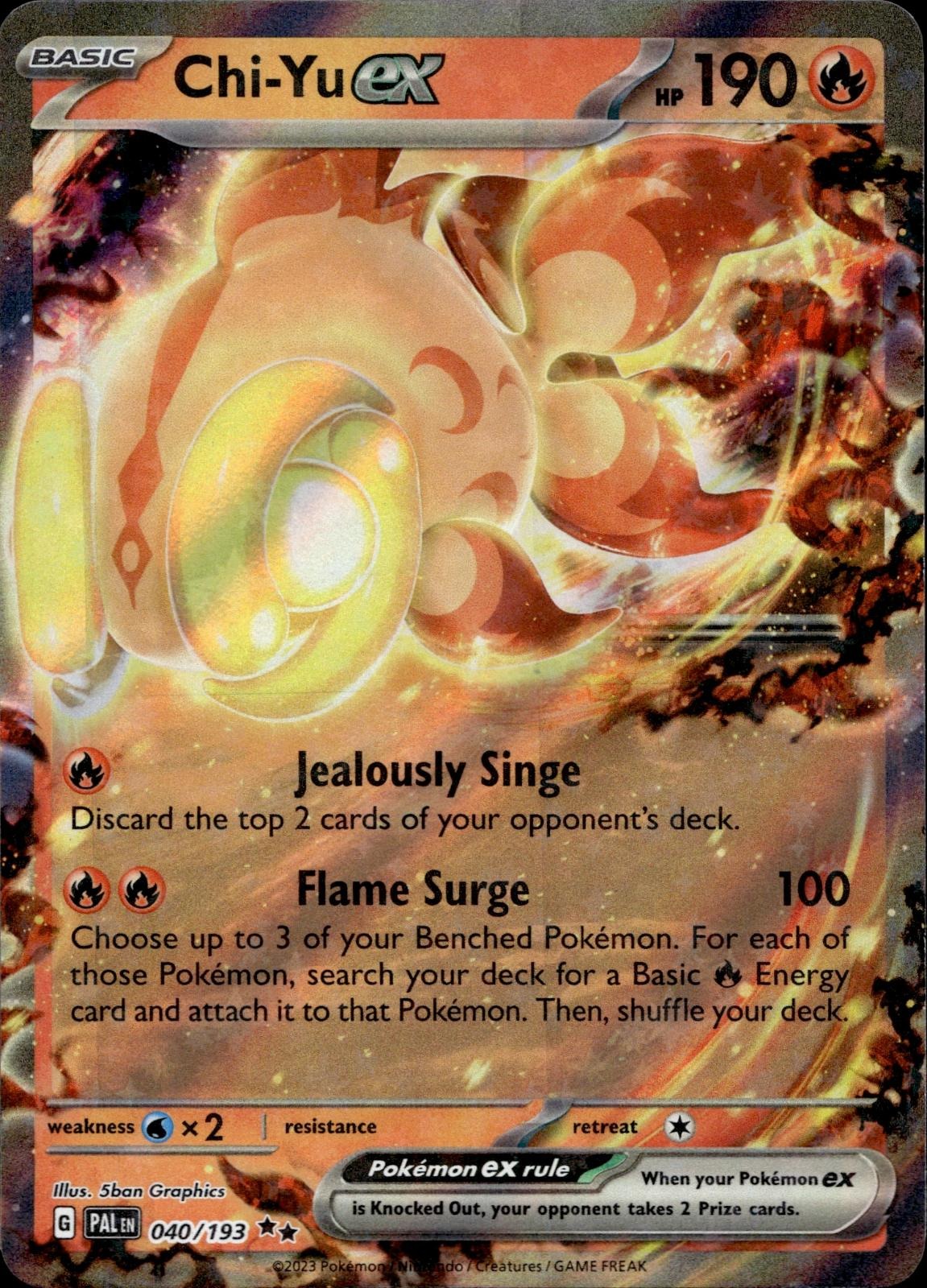 Chi-Yu ex 040/193 NM/M Double Rare Paldea Evolved Pokemon Holo