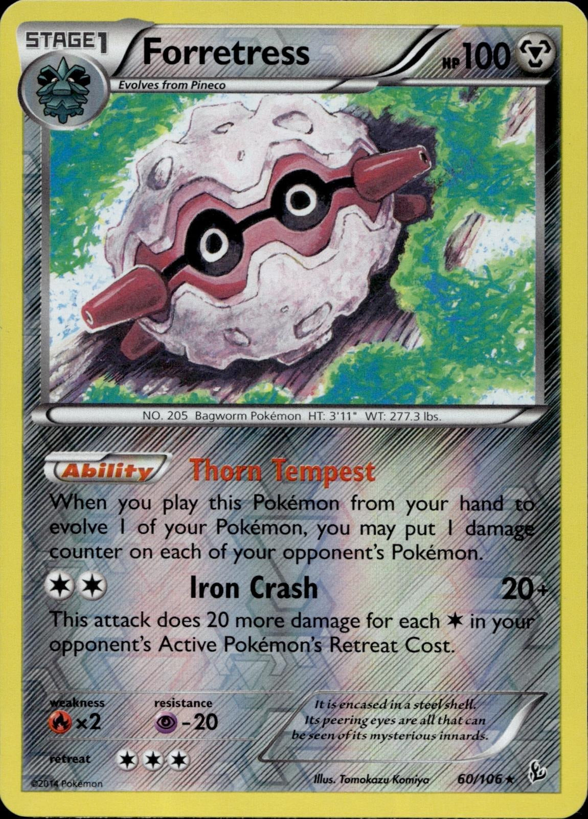 Forretress 60/106 NM/M Rare Flashfire Pokemon Reverse Holo