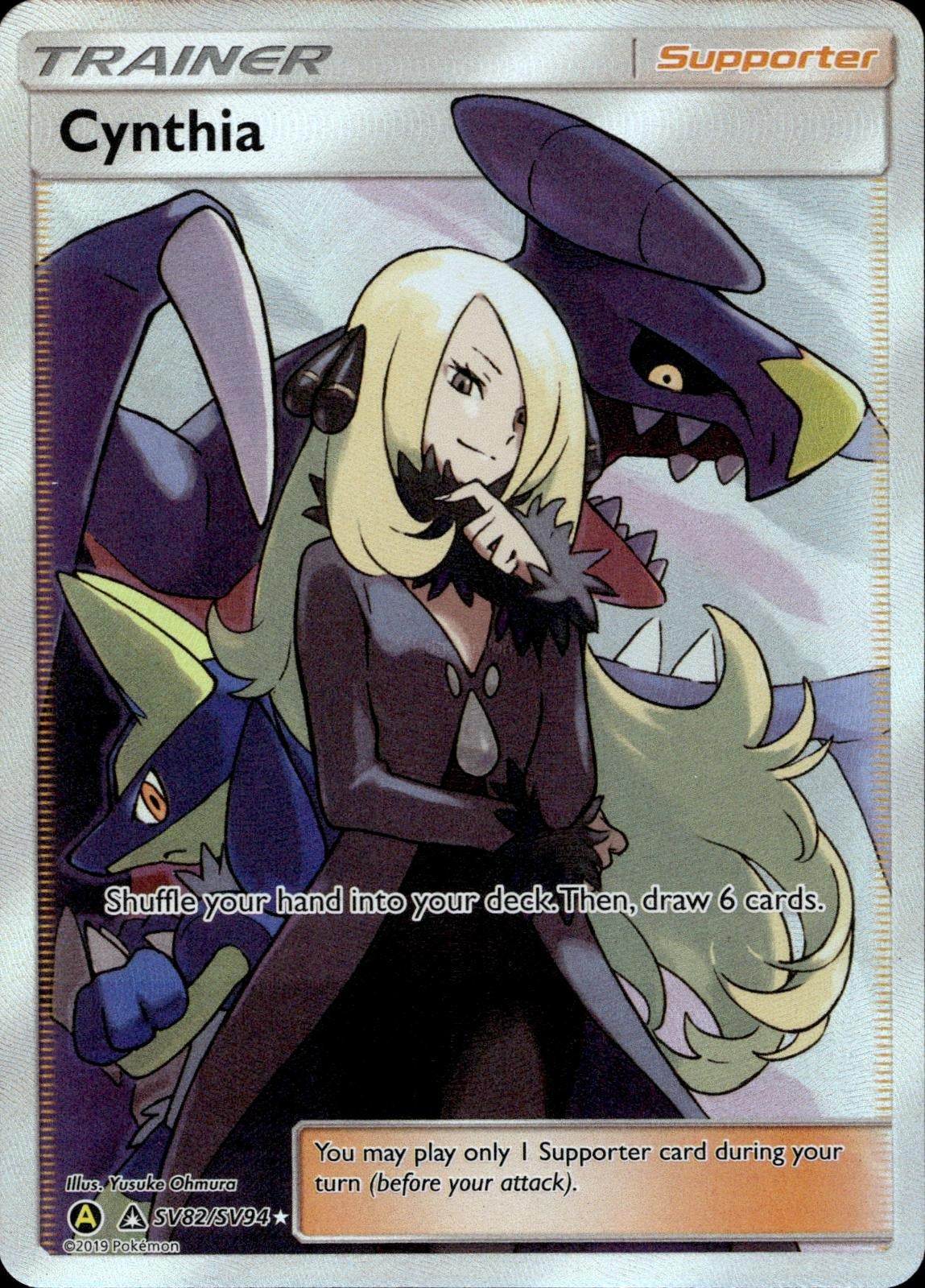 Cynthia SV82/SV94 NM/M Ultra Rare Hidden Fates Shiny Vault Pokemon Holo