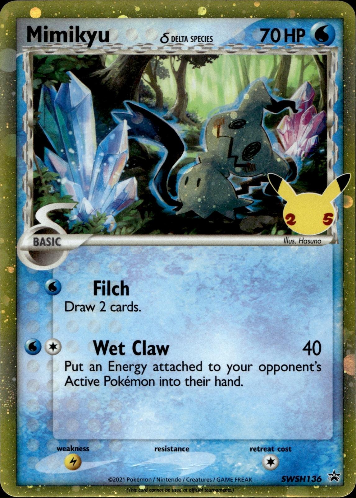 Mimikyu (Delta Species) SWSH136 NM/M Promo Sword & Shield Promo Pokemon Holo