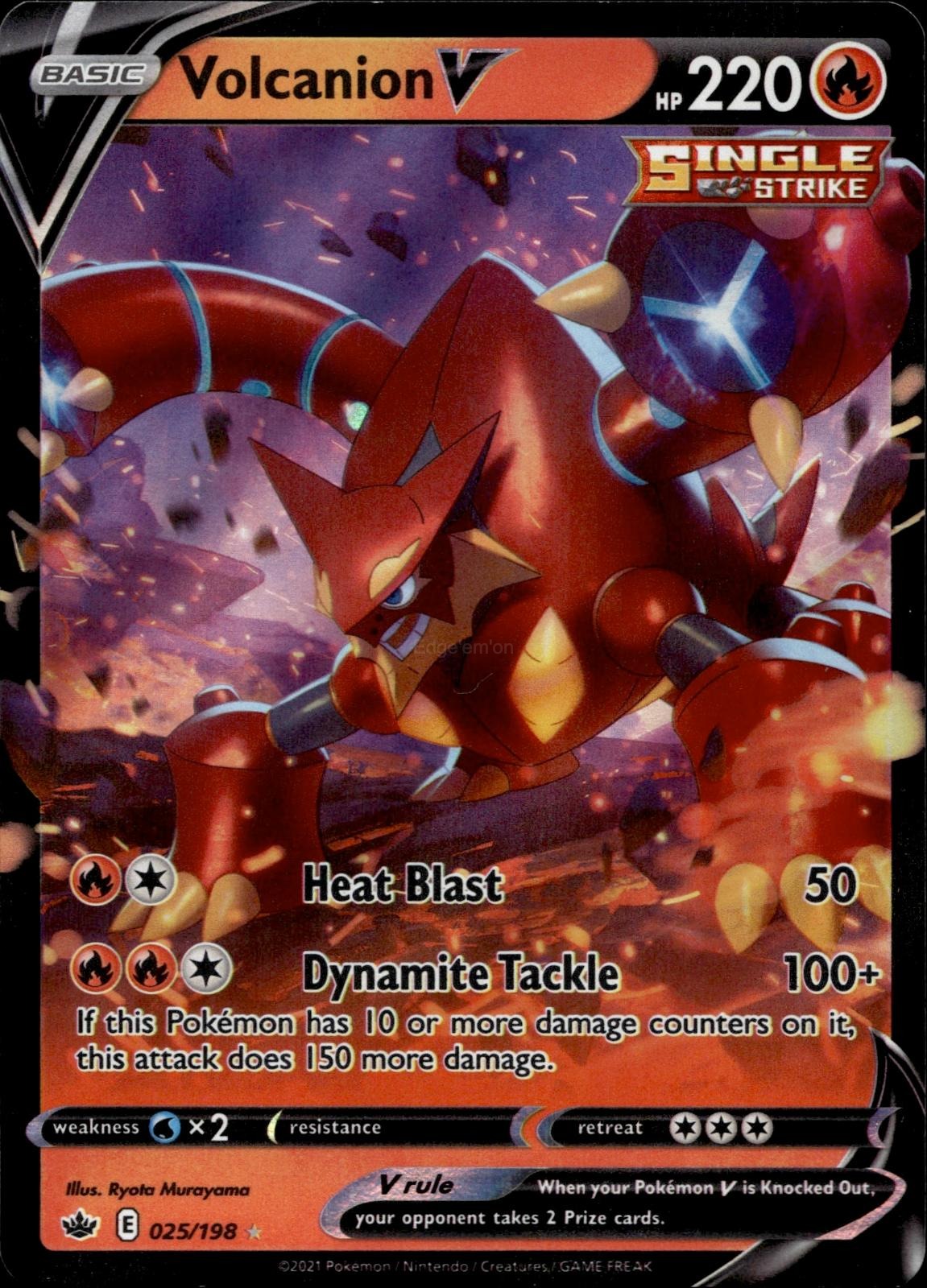 Volcanion V 025/198 NM/M V Rare Chilling Reign Pokemon Holo